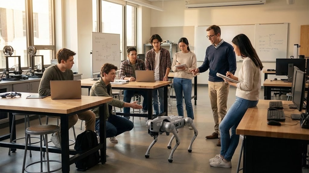 Robot Unitree Go2 trong lớp học STEM tại trường đại học