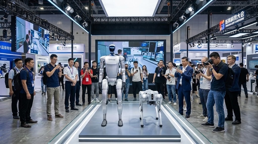 Robot Unitree G1 và Go2 trưng bày tại triển lãm công nghệ