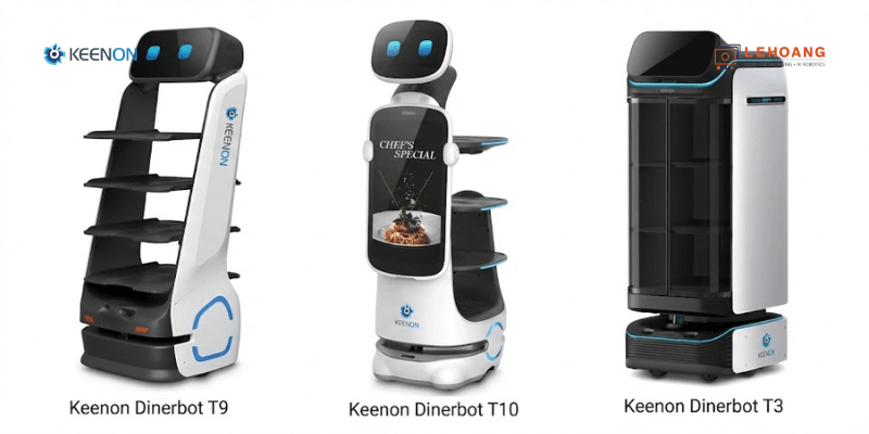 So sánh ba dòng robot phục vụ Keenon T3 T9 T10