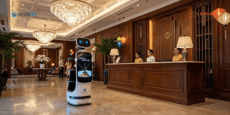 Robot Keenon hoạt động trong môi trường nhà hàng khách sạn