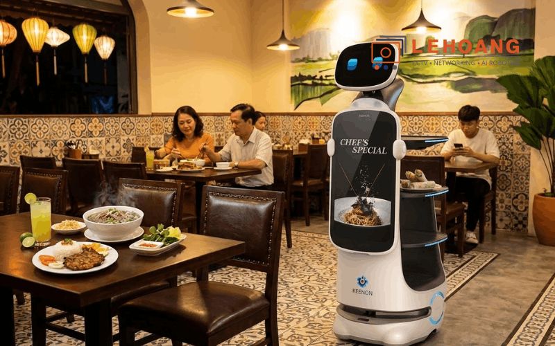 Robot KEENON T10 phục vụ trong không gian nhà hàng Việt Nam