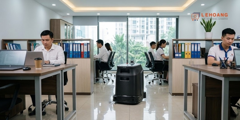 Gausium Phantas S1 Pro M tự động lau sàn văn phòng tại Việt Nam