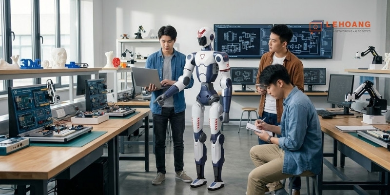 Robot Unitree R1 hỗ trợ giảng dạy STEM tại trường đại học