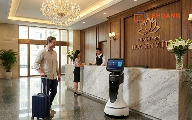 Robot lễ tân GreetingBot Nova tiếp đón khách