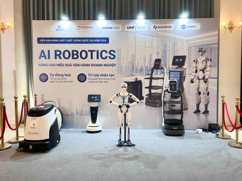 Gian hàng Robot và AI Lê Hoàng Robotics tại Diễn đàn Năng suất Chất lượng Quốc gia 2026