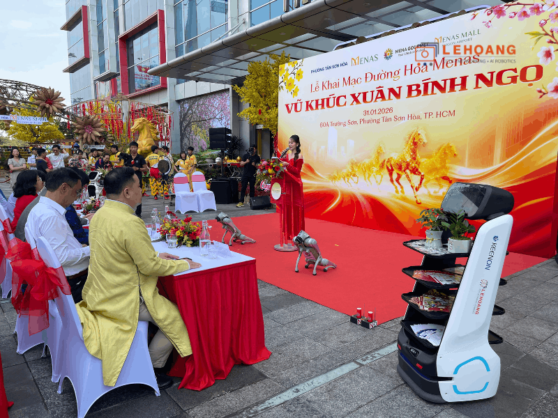 Lê Hoàng Robotics đồng hành cùng lễ khai mạc đường hoa Menas 2026 - Vũ khúc xuân Bính Ngọ