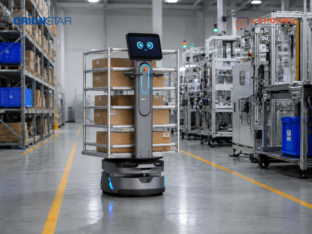 Giải pháp robot vận chuyển OrionStar CarryBot cho nhà máy và kho hàng